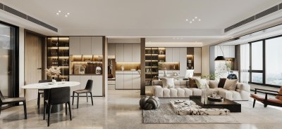 现代客餐厅3D模型下载